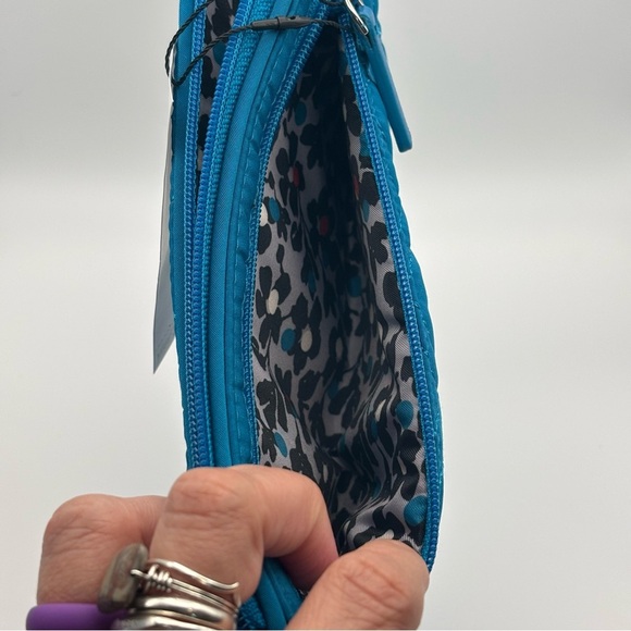 Vera Bradley Grab and Go Front Zip RFID Wristlet Bahama Bay-Turquoise Blue - Picture 5 of 6